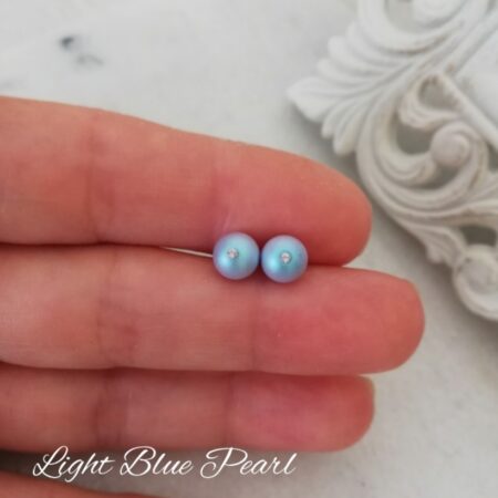 Обеци "Light blue pearl"